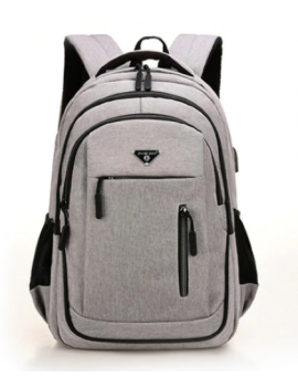 17.3" Inch Laptop Multi--Function Backpack Bag - Light White Grey