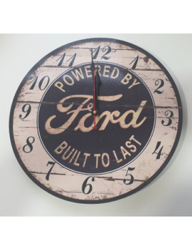 Large Wall Clock 40cm - "Powered by Ford"