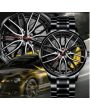 Mens "Mag Wheel" Sports Watch with Yellow Brake Pads