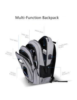 17.3" Inch Laptop Multi--Function Backpack Bag - Red