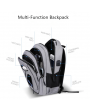 17.3" Inch Laptop Multi--Function Backpack Bag - Light White Grey