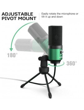 Fifine Premium Condenser USB Connected Recording Microphone - Green